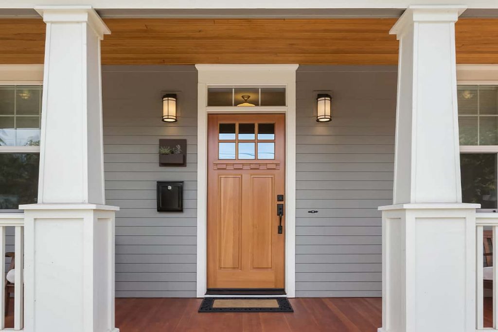 Vinyl woodgrain entry door